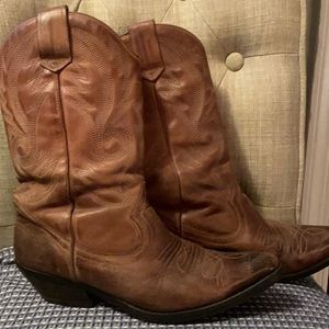 Brown cowboy boots